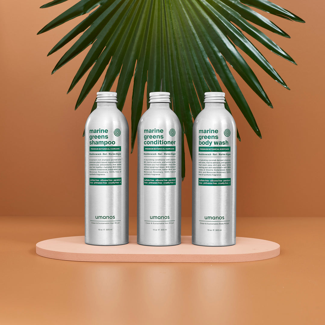umanos marine greens hair and body collection